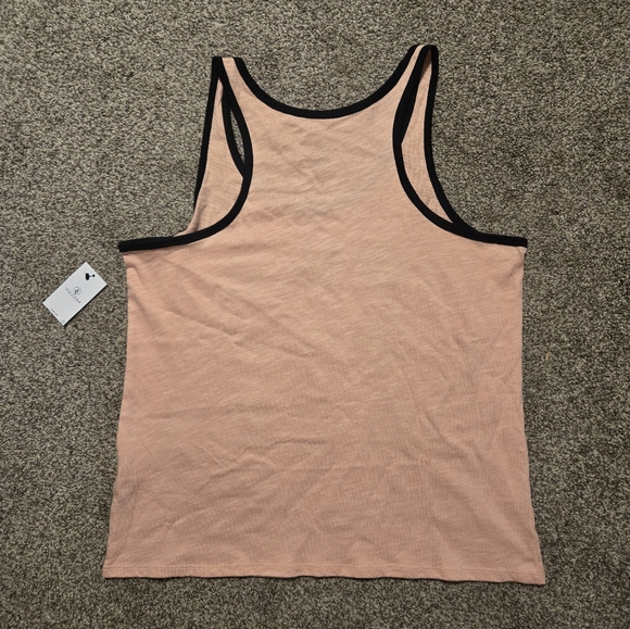 Brand new!! NWT Volcom pink & black Cosmic Clash graphic tank top size large - Picture 7 of 7